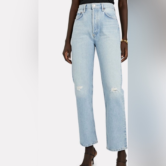 Agolde Fitted 90s Straight Leg Jeans, Organic Cotton, Size 24 - Picture 11 of 13